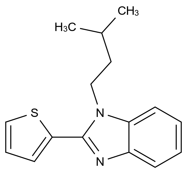 1-Isopentyl-2-(thiophen-2-yl)-1H-benzo[d]imidazole CAS 615281-41-9 chemical structure