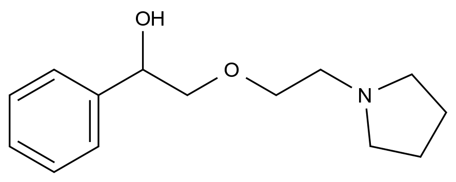  1-Phenyl-2-(2-(pyrrolidin-1-yl)ethoxy)ethanol CAS 785-34-2 结构式 Chemical Structure