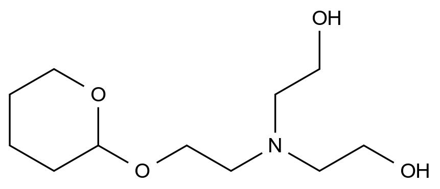  2,2'-((2-((Tetrahydro-2H-pyran-2-yl)oxy)ethyl)azanediyl)diethanol CAS 98704-79-1 结构式 Chemical Structure