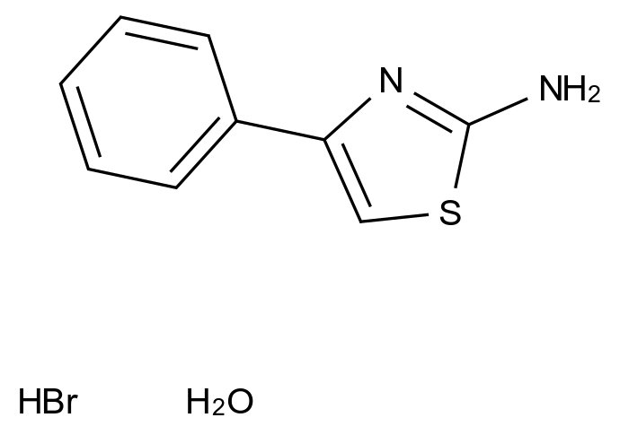  2-Amino-4-phenylthiazole hydrobromide monohydrate CAS 52253-69-7 结构式 Chemical Structure