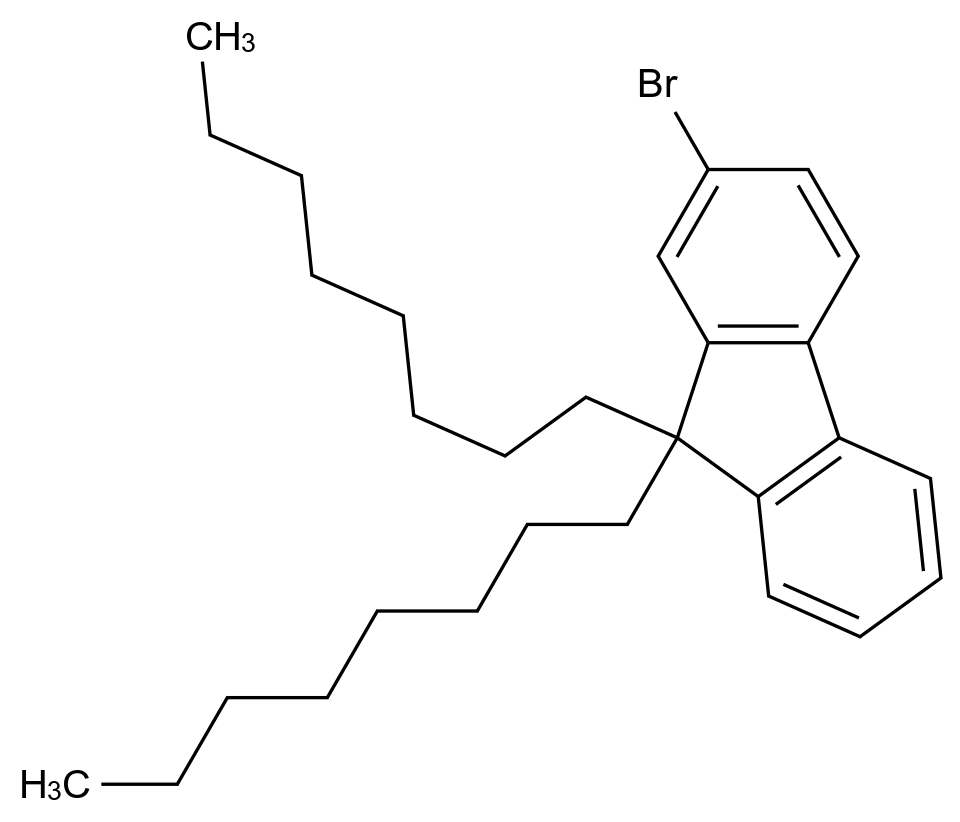 2-Bromo-9,9-dioctyl fluorene CAS 302554-80-9 chemical structure