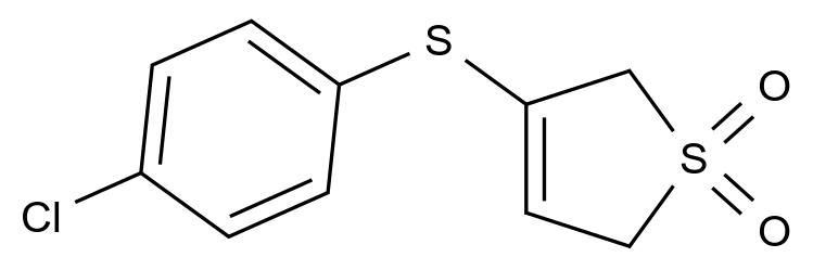  3-((4-Chlorophenyl)thio)-2,5-dihydrothiophene 1,1-dioxide CAS 343376-12-5 结构式 Chemical Structure