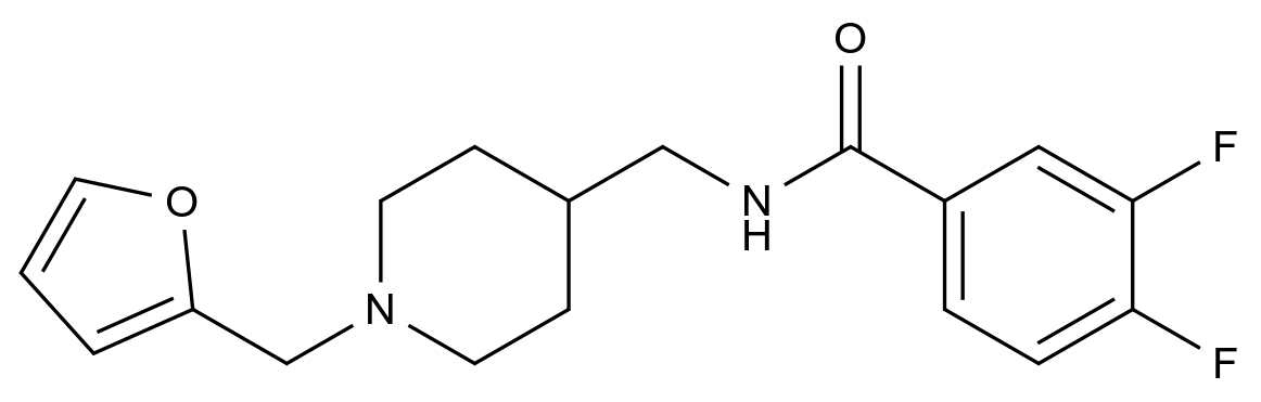 3,4-Difluoro-N-((1-(furan-2-ylmethyl)piperidin-4-yl)methyl)benzamide CAS 954079-08-4 chemical structure