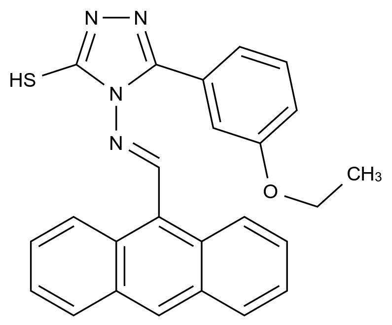 4-((Anthracen-9-ylmethylene)amino)-3-(3-ethoxyphenyl)-1H-1,2,4-triazole-5(4H)-thione CAS 613249-52-8 chemical structure