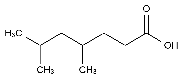  4,6-Dimethylheptanoic acid CAS 855898-16-7 结构式 Chemical Structure
