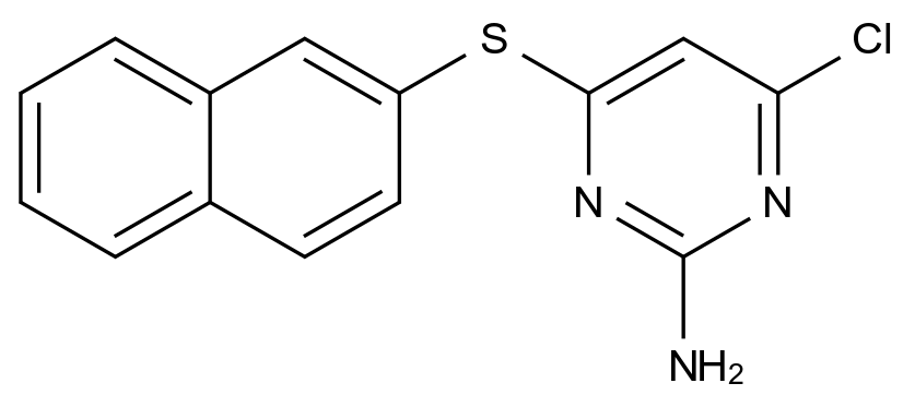 4-Chloro-6-(naphthalen-2-ylthio)pyrimidin-2-amine CAS 339017-70-8 chemical structure