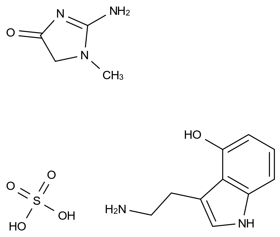  4-Hydroxytryptamine Creatinine Sulfate CAS 55206-11-6 结构式 Chemical Structure