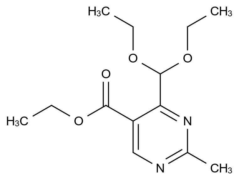  Ethyl 4-(diethoxymethyl)-2-methylpyrimidine-5-carboxylate CAS 62327-97-3 结构式 Chemical Structure