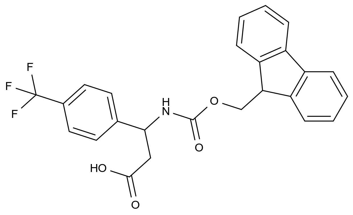  Fmoc-(RS)-3-amino-3-(4-trifluoromethylphenyl)-propionic acid CAS 728919-94-6 结构式 Chemical Structure