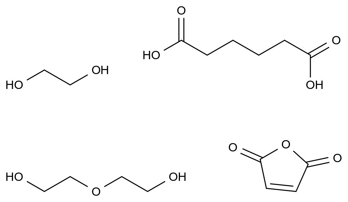  Hexanedioic acid, polymer with 1,2-ethanediol, 2,5-furandione and 2,2'-oxybis[ethanol] CAS 28209-35-0 结构式 Chemical Structure
