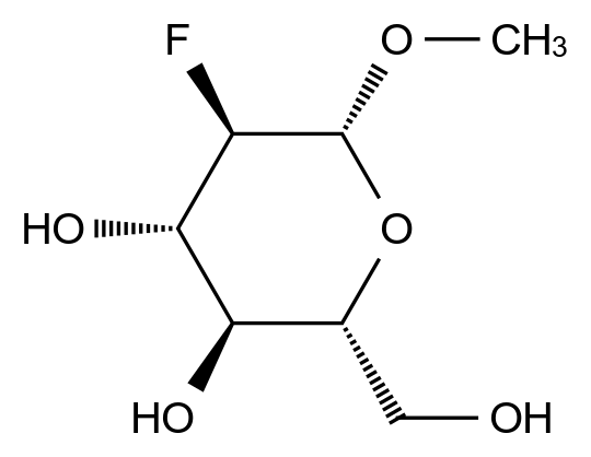  Methyl 2-deoxy-2-fluoro-b-D-glucopyranoside CAS 39110-58-2 结构式 Chemical Structure