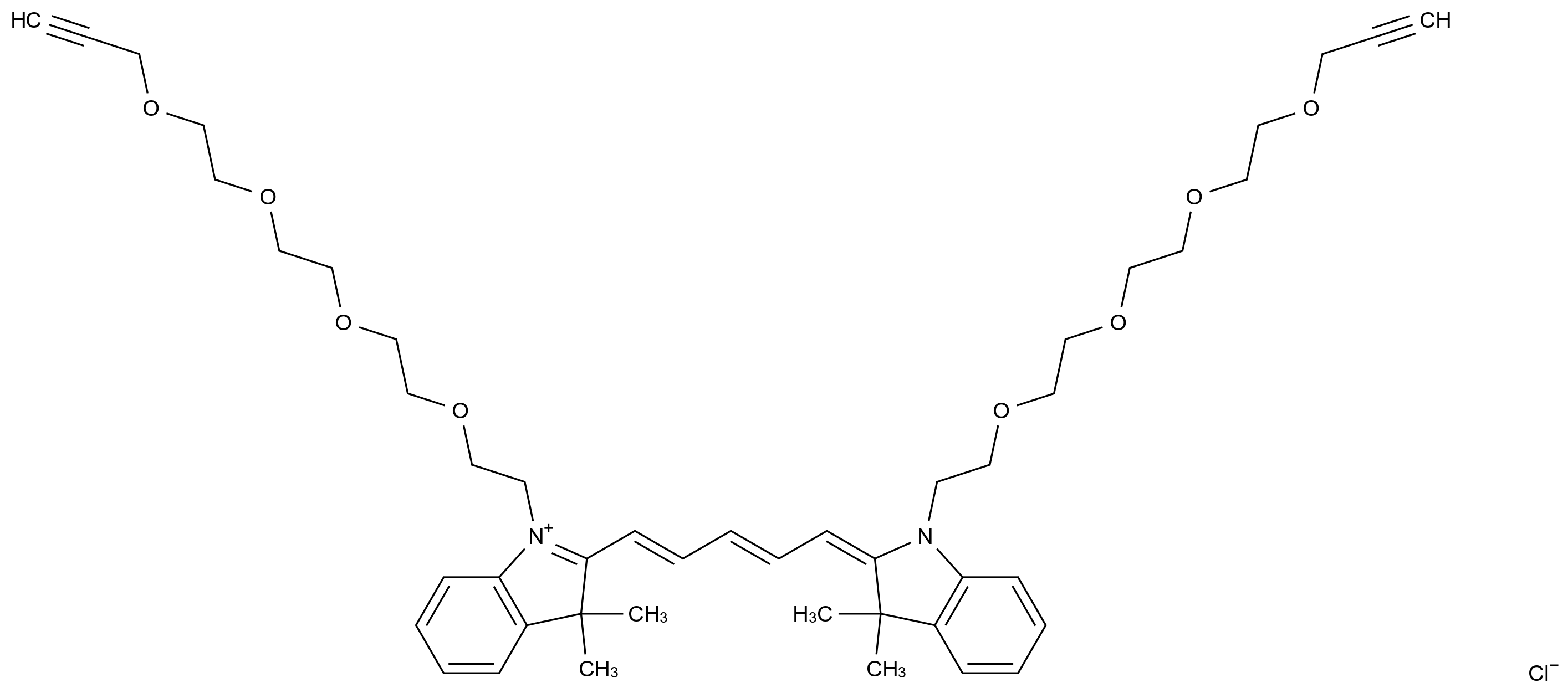 N,N'-bis-(propargyl-PEG4)-Cy5 CAS 2107273-08-3 chemical structure