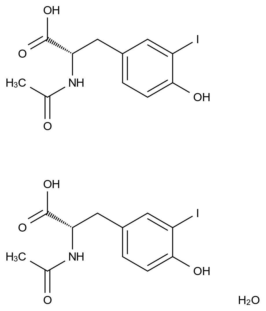 N/A N-Acetyl-3-iodo-L-tyrosine monohydrate CAS 23277-49-8 结构式 Chemical Structure