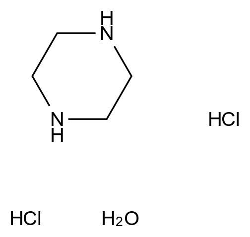  Piperazine Dihydrochloride Monohydrate CAS 6091-62-9 结构式 Chemical Structure