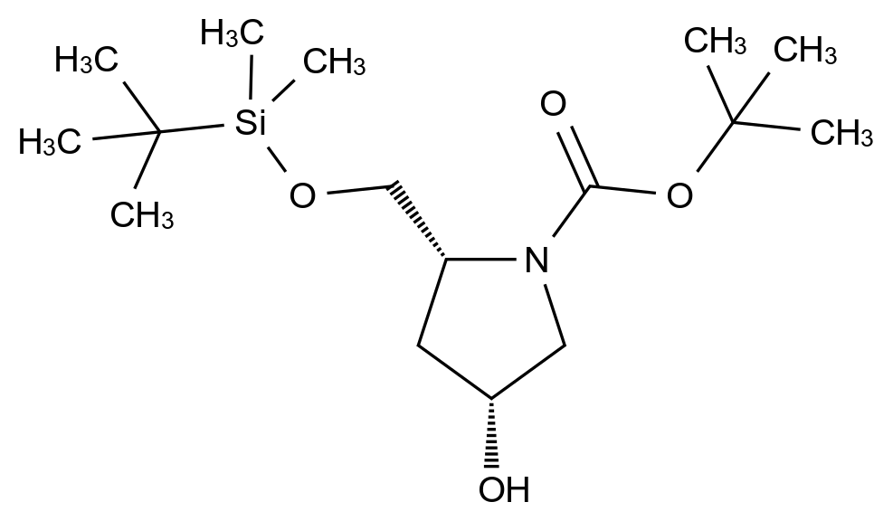 CAS No.:216062-16-7,tert-Butyl (2R,4R)-2-(((tert-butyldimethylsilyl)oxy)methyl)-4-hydroxypyrrolidine-1-carboxylate