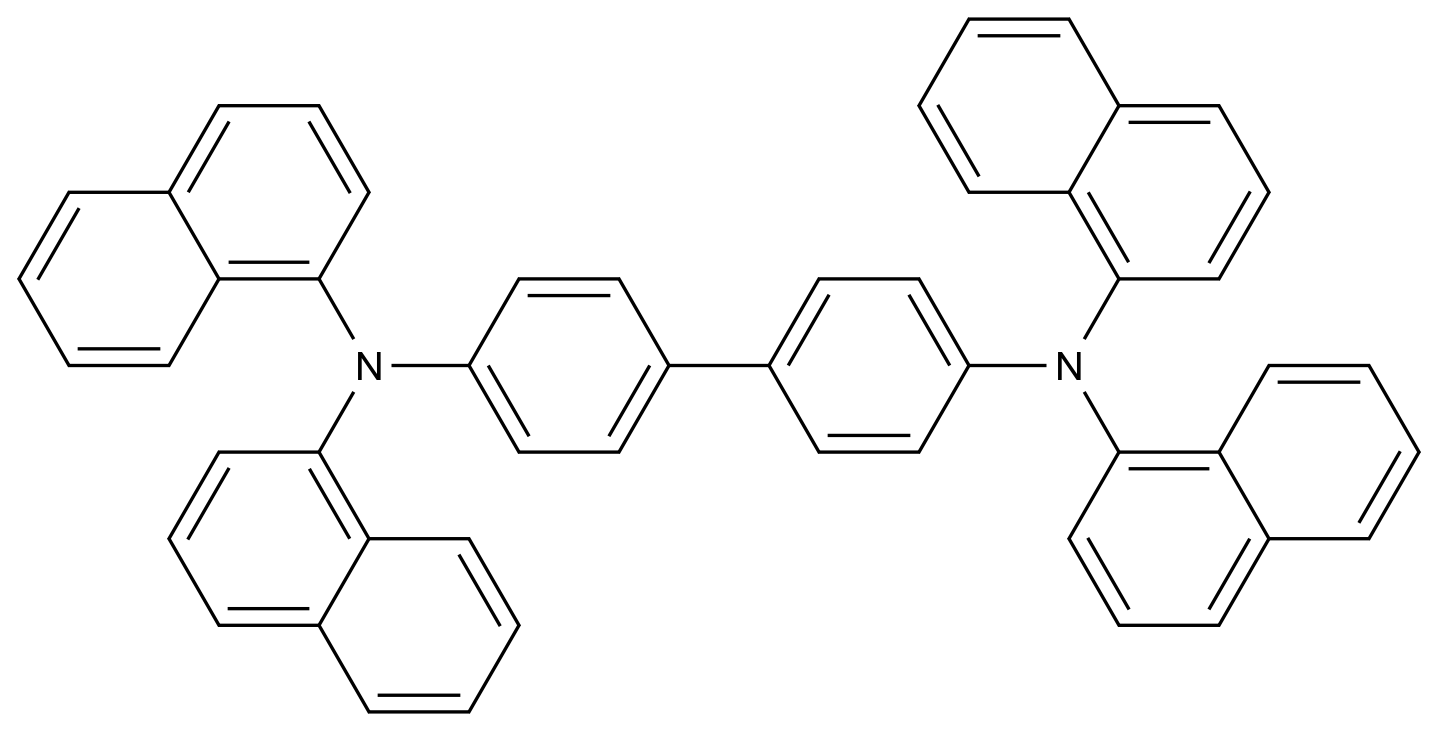  N4,N4,N4',N4'-Tetra(naphthalen-1-yl)-[1,1'-biphenyl]-4,4'-diamine CAS 186256-01-9 结构式 Chemical Structure