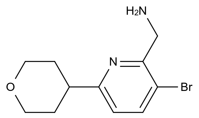  (3-Bromo-6-(tetrahydro-2H-pyran-4-yl)pyridin-2-yl)methanamine CAS 2585650-45-7 结构式 Chemical Structure