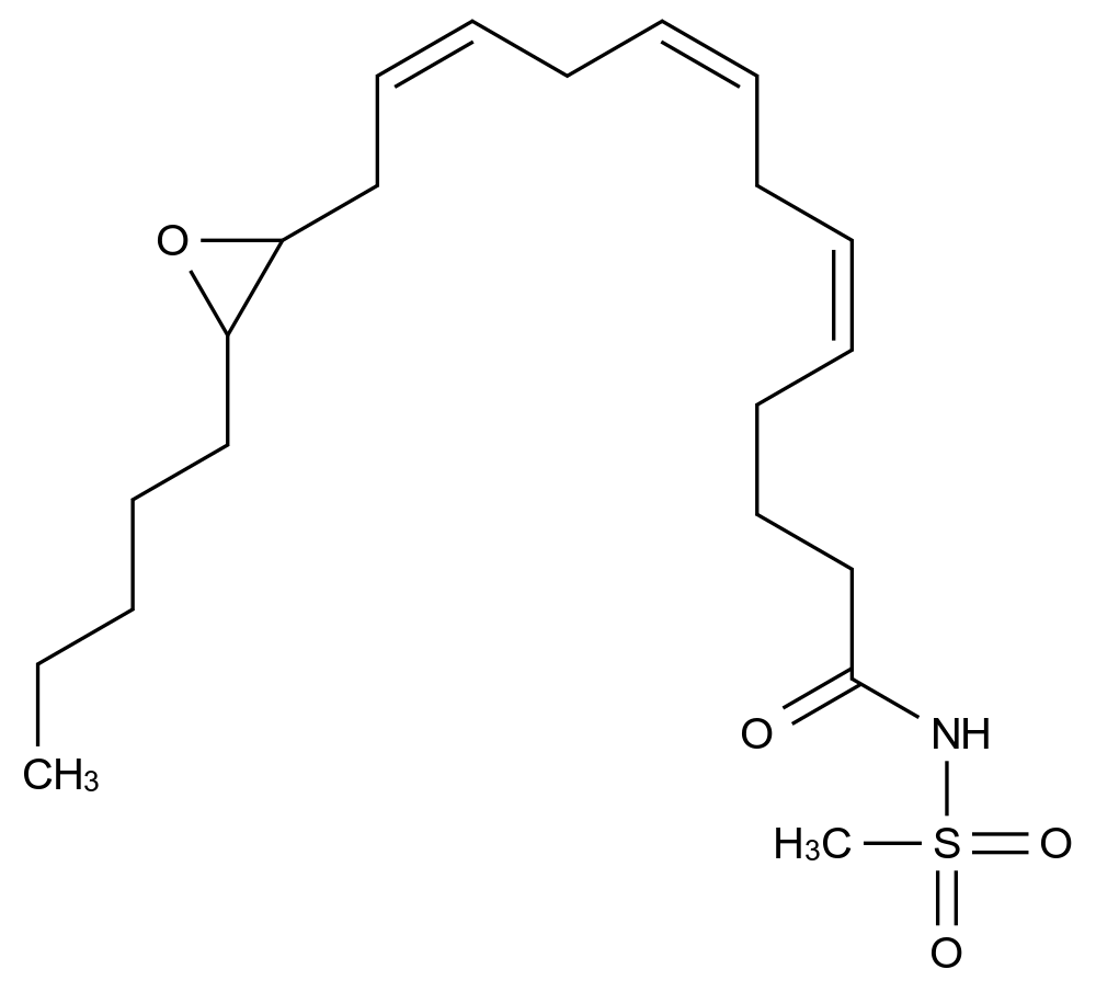 (5Z,8Z,11Z)-N-(Methylsulfonyl)-13-(3-pentyloxiran-2-yl)trideca-5,8,11-trienamide CAS 218461-97-3 chemical structure
