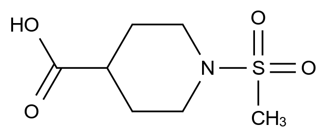 1-(甲磺酰基)-4-哌啶甲酸 1-(Methylsulfonyl)-4-piperidinecarboxylic Acid CAS 280772-00-1 结构式 Chemical Structure