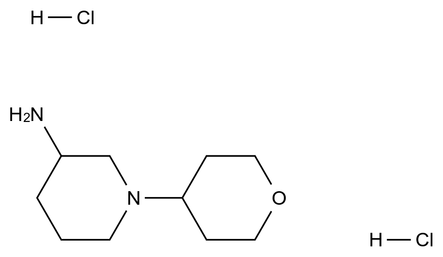  1-(Tetrahydro-2H-pyran-4-yl)piperidin-3-amine dihydrochloride CAS 2361636-02-2 结构式 Chemical Structure