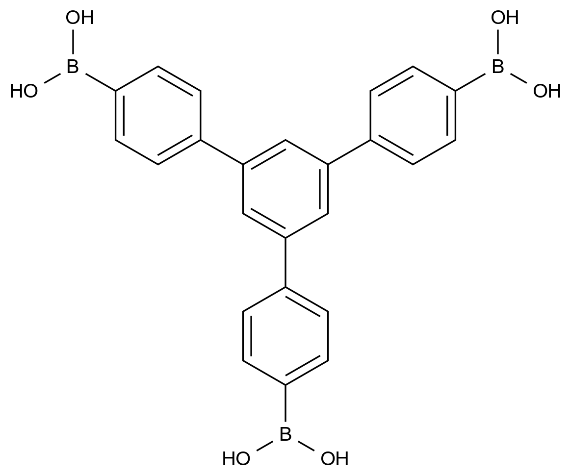  1,3,5-Tris[4-(dihydroxyboryl)phenyl]benzene CAS 900795-73-5 结构式 Chemical Structure