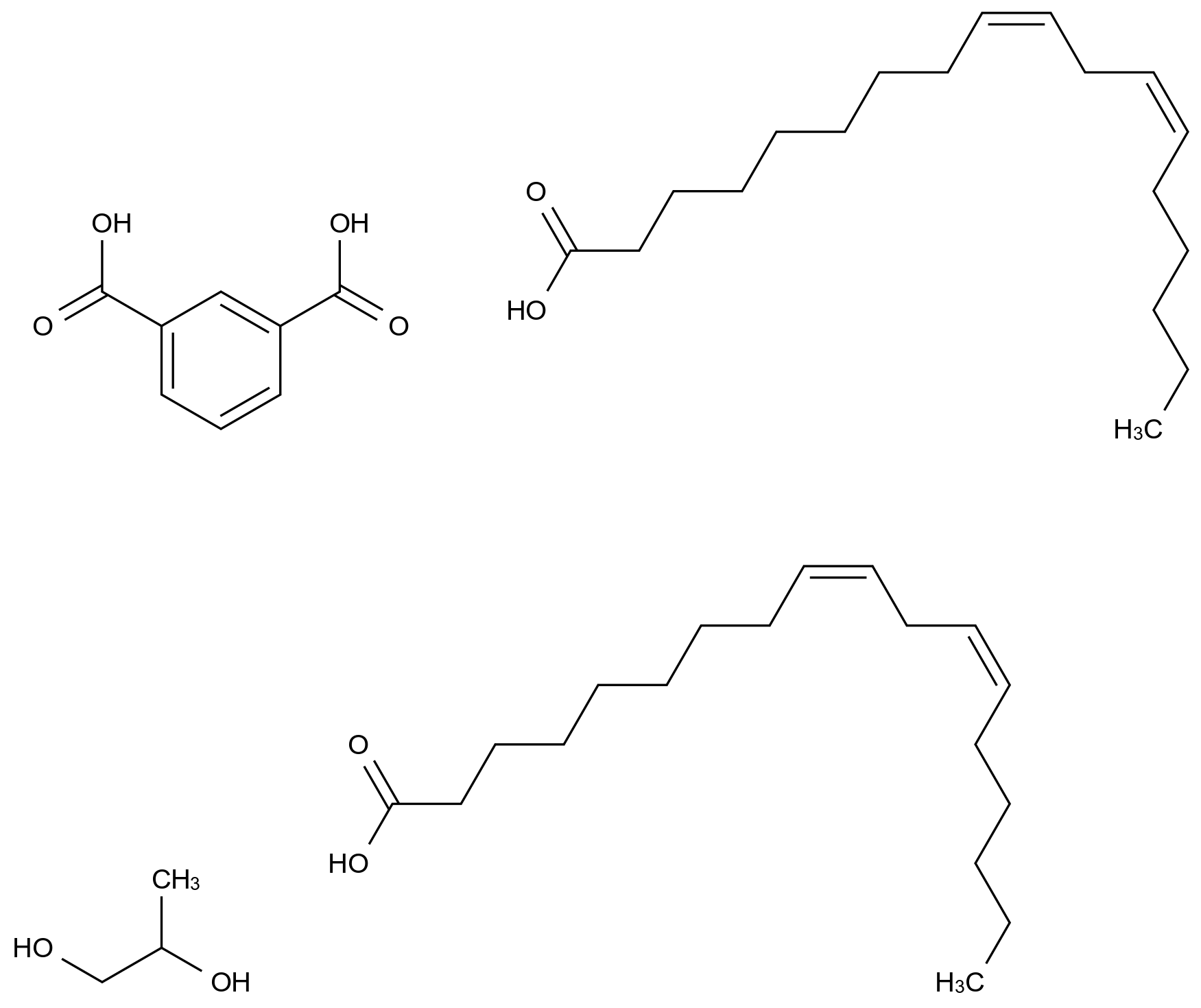  1,3-Benzenedicarboxylic acid, polymer with (9Z,12Z)-9,12-octadecadienoic acid dimer and 1,2-propanediol CAS 68400-68-0 结构式 Chemical Structure