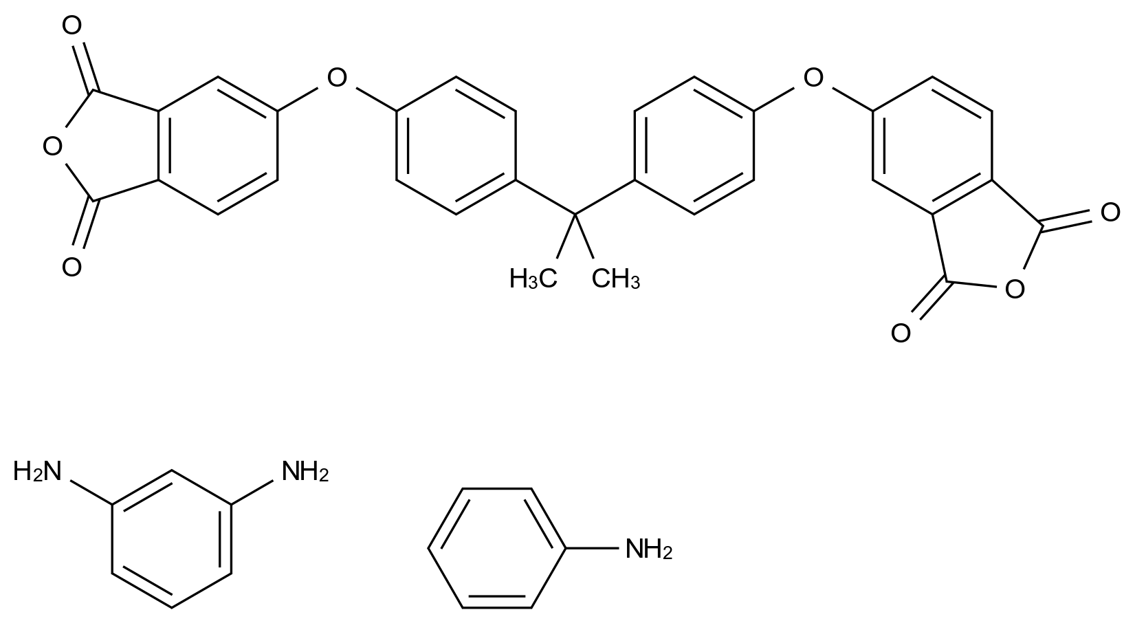  1,3-Isobenzofurandione, 5,5'-[(1-methylethylidene)bis(4,1-phenyleneoxy)]bis-, polymer with benzenamine and 1,3-benzenediamine CAS 71519-78-3 结构式 Chemical Structure