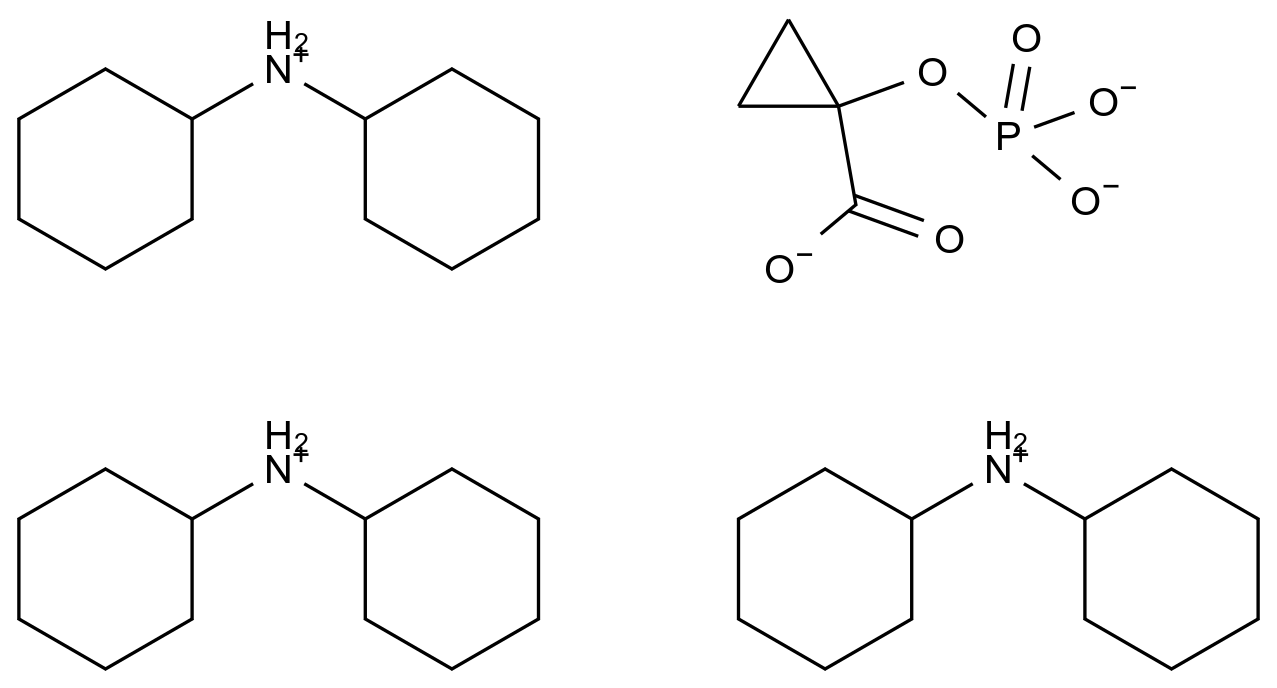  1-Hydroxycyclopropanecarboxylic Acid Phosphate, Biscyclohexylamine Salt CAS 94017-79-5 结构式 Chemical Structure