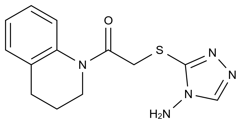  2-((4-Amino-4h-1,2,4-triazol-3-yl)thio)-1-(3,4-dihydroquinolin-1(2h)-yl)ethan-1-one CAS 496033-20-6 结构式 Chemical Structure