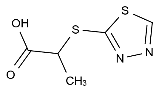 2-(1,3,4-thiadiazol-2-ylsulfanyl)propanoic acid CAS 893745-58-9 chemical structure