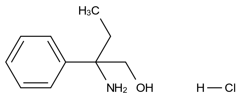  2-Amino-2-phenylbutan-1-ol hydrochloride CAS 876-42-6 结构式 Chemical Structure