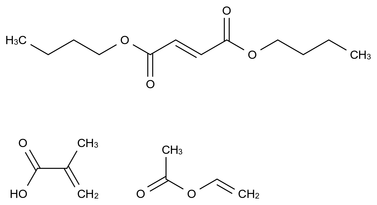 2-Butenedioic acid (2E)-, 1,4-dibutyl ester, polymer with ethenyl acetate and 2-methyl-2-propenoic acid CAS 67674-65-1 chemical structure