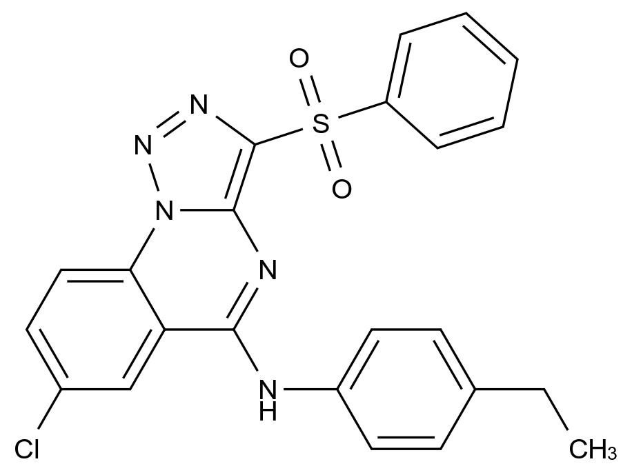  3-(Benzenesulfonyl)-7-chloro-N-(4-ethylphenyl)-[1,2,3]triazolo[1,5-a]quinazolin-5-amine CAS 904578-68-3 结构式 Chemical Structure