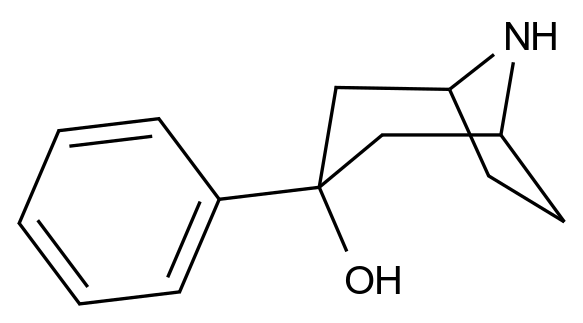  3-Phenyl-8-azabicyclo[3.2.1]octan-3-ol CAS 37511-62-9 结构式 Chemical Structure