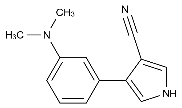4-(3-(Dimethylamino)phenyl)-1H-pyrrole-3-carbonitrile CAS 87388-12-3 chemical structure