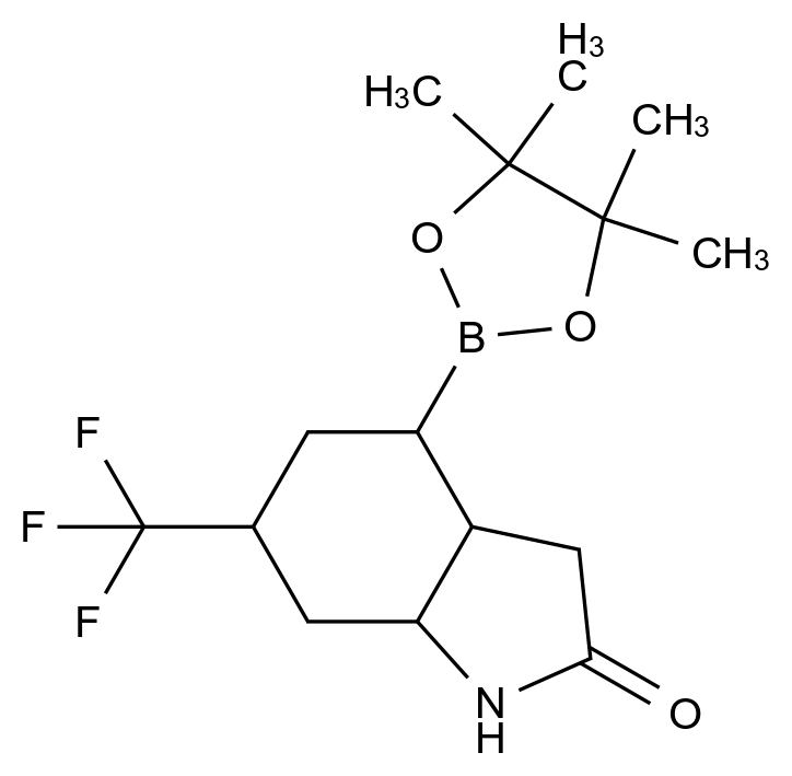 4-(4,4,5,5-四甲基-1,3,2-二噁硼戊环-2-基)-6-(三氟甲基)-2,3-二氢-1H-吲哚-2-酮 4-(4,4,5,5-tetramethyl-1,3,2-dioxaborolan-2-yl)-6-(trifluoromethyl)-2,3-dihydro-1H-indol-2-one CAS 2304635-22-9 结构式 Chemical Structure