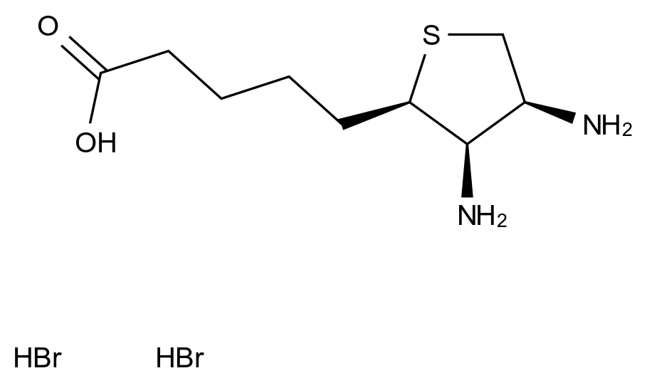  5-((2R,3R,4S)-3,4-Diaminotetrahydrothiophen-2-yl)pentanoic acid dihydrobromide CAS 470692-46-7 结构式 Chemical Structure