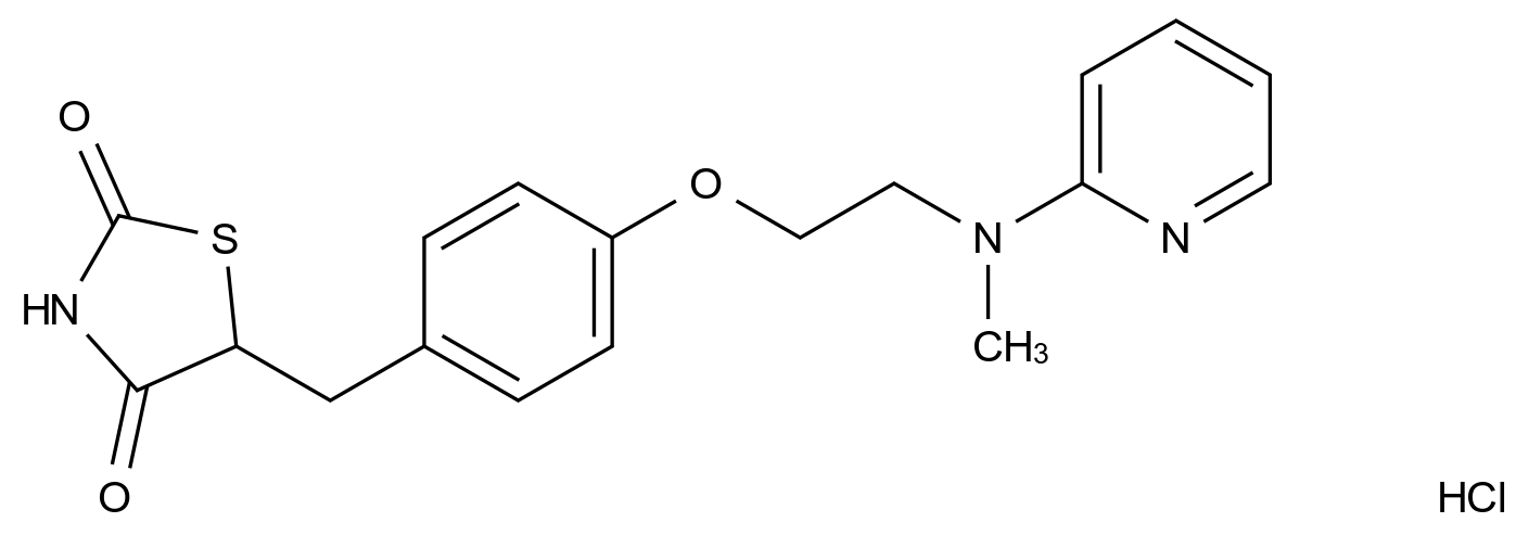 CAS No.:302543-62-0,5-(4-(2-(Methyl(pyridin-2-yl)amino)ethoxy)benzyl)-thiazolidine-2,4-dione hydrochloride