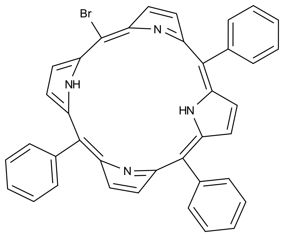  5-Monobromo-10,15,20-triphenylporphine CAS 67066-09-5 结构式 Chemical Structure
