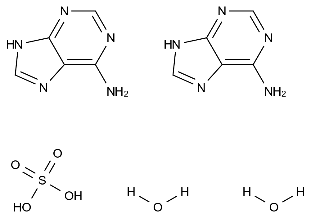  Adenine Sulfate Dihydrate CAS 6509-19-9 结构式 Chemical Structure