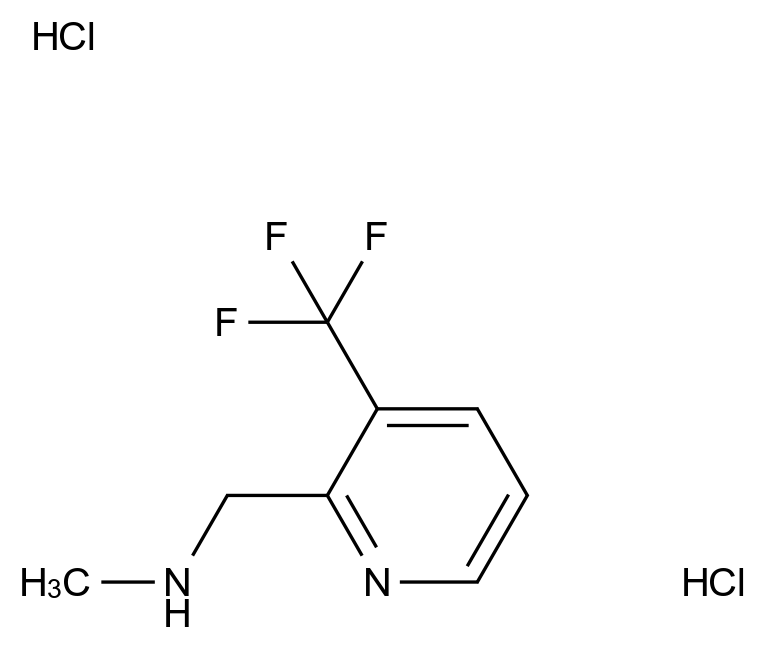  N-Methyl-1-(3-(trifluoromethyl)pyridin-2-yl)methanamine dihydrochloride CAS 2680615-63-6 结构式 Chemical Structure