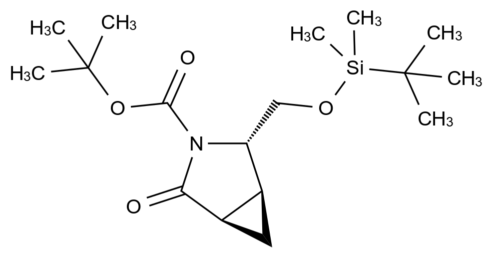  Tert-butyl (1S,2S,5R)-2-(((tert-butyldimethylsilyl)oxy)methyl)-4-oxo-3-azabicyclo[3.1.0]Hexane-3-carboxylate CAS 220623-07-4 结构式 Chemical Structure