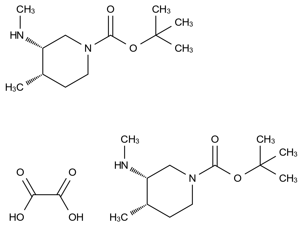  tert-Butyl (3S,4S)-4-methyl-3-(methylamino)piperidine-1-carboxylate hemioxalate CAS 1946010-91-8 结构式 Chemical Structure