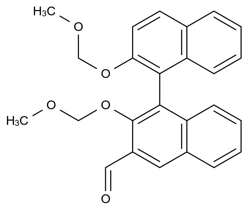  (1R)-2,2′-Bis(methoxymethoxy)[1,1′-binaphthalene]-3-carboxaldehyde CAS 216978-80-2 结构式 Chemical Structure