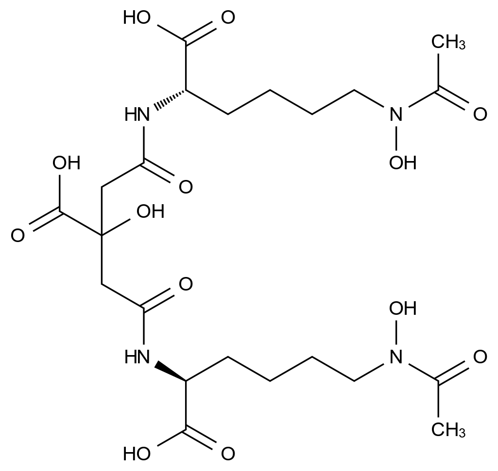 (8S,16S)-3,12,21-三羟基-2,10,14,22-四氧代-3,9,15,21-四氮杂二十三烷-8,12,16-三羧酸 (8S,16S)-3,12,21-Trihydroxy-2,10,14,22-tetraoxo-3,9,15,21-tetraazatricosane-8,12,16-tricarboxylic acid CAS 26198-65-2 结构式 Chemical Structure