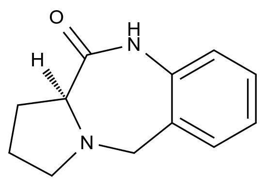 (S)-2,3,10,11A-tetrahydro-1H-benzo[e]pyrrolo[1,2-a][1,4]diazepin-11(5H)-one CAS 59824-68-9 chemical structure