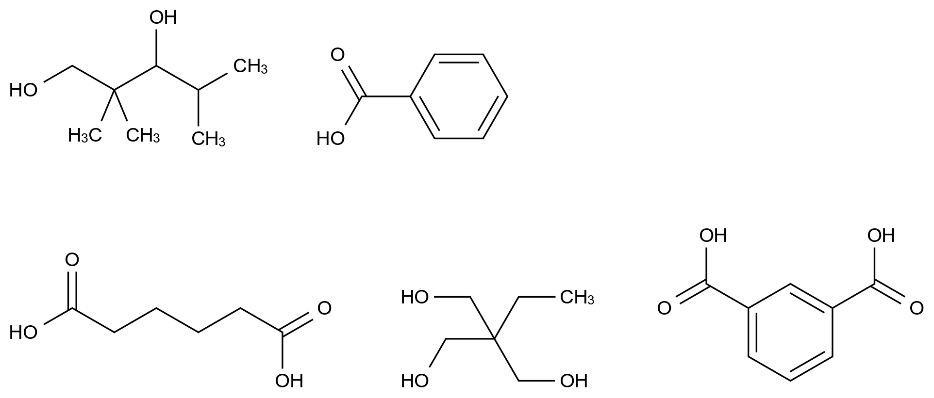  1,3-Benzenedicarboxylic acid, polymer with 2-ethyl-2-(hydroxymethyl)-1,3-propanediol, hexanedioic acid and 2,2,4-trimethyl-1,3-pentanediol, benzoate CAS 68647-13-2 结构式 Chemical Structure