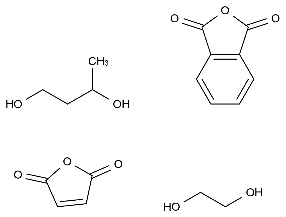  1,3-Isobenzofurandione, polymer with 1,3-butanediol, 1,2-ethanediol and 2,5-furandione CAS 27056-13-9 结构式 Chemical Structure