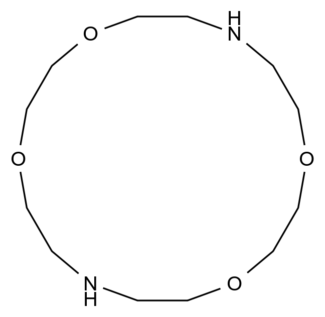  1,4,10,13-Tetraoxa-7,16-diazacyclooctadecane CAS 23978-55-4 结构式 Chemical Structure