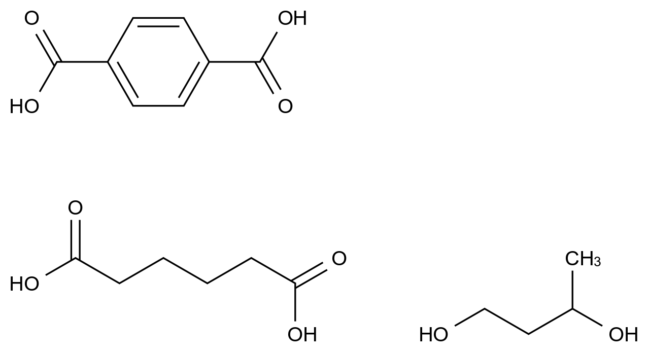 1,4-Benzenedicarboxylic acid, polymer with 1,3-butanediol and hexanedioic acid CAS 41222-49-5 chemical structure